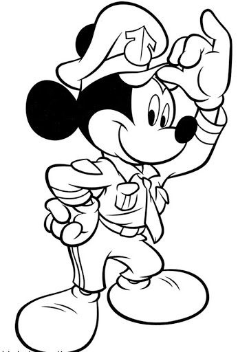 Online coloring book: Mickey Mouse as a policeman coloring page